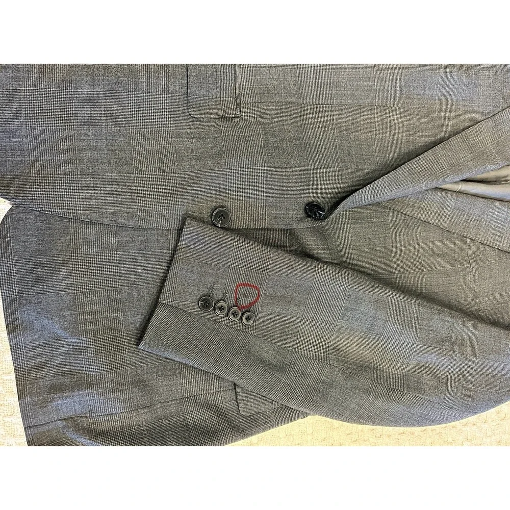 Ermenegildo Zegna StileLibero Sport Coat‎ 42R Gray Glen Plaid Wool Blazer